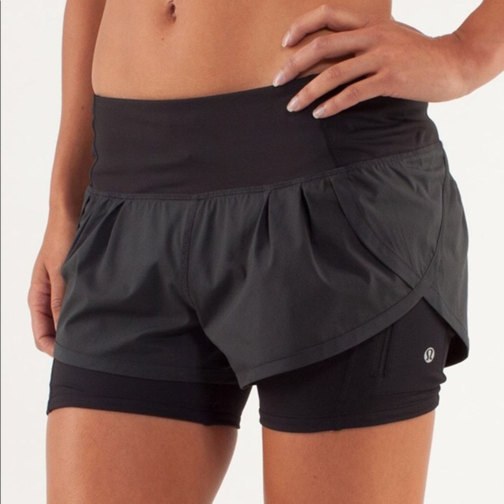 Lululemon Run squad goals layered shorts